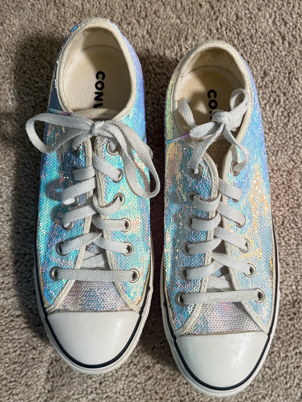 Converse Sequin Platform Low-Top Loafers